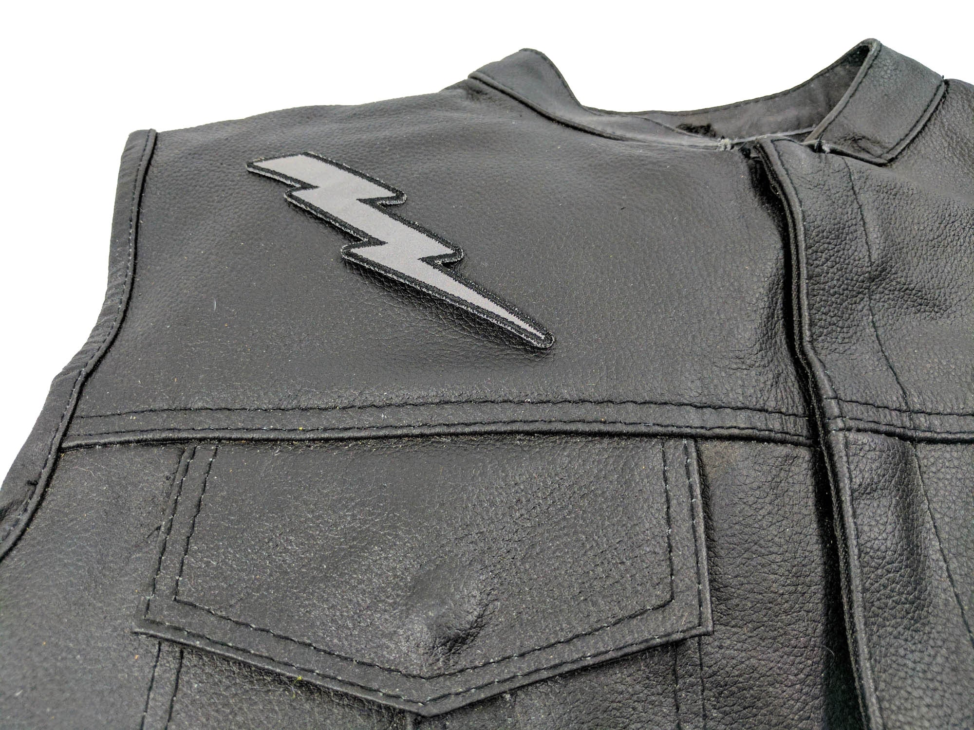 Reflective Lightning Bolt Right Patch – Striking Embroidered patch for Jackets & Gear( 4x3  inches )