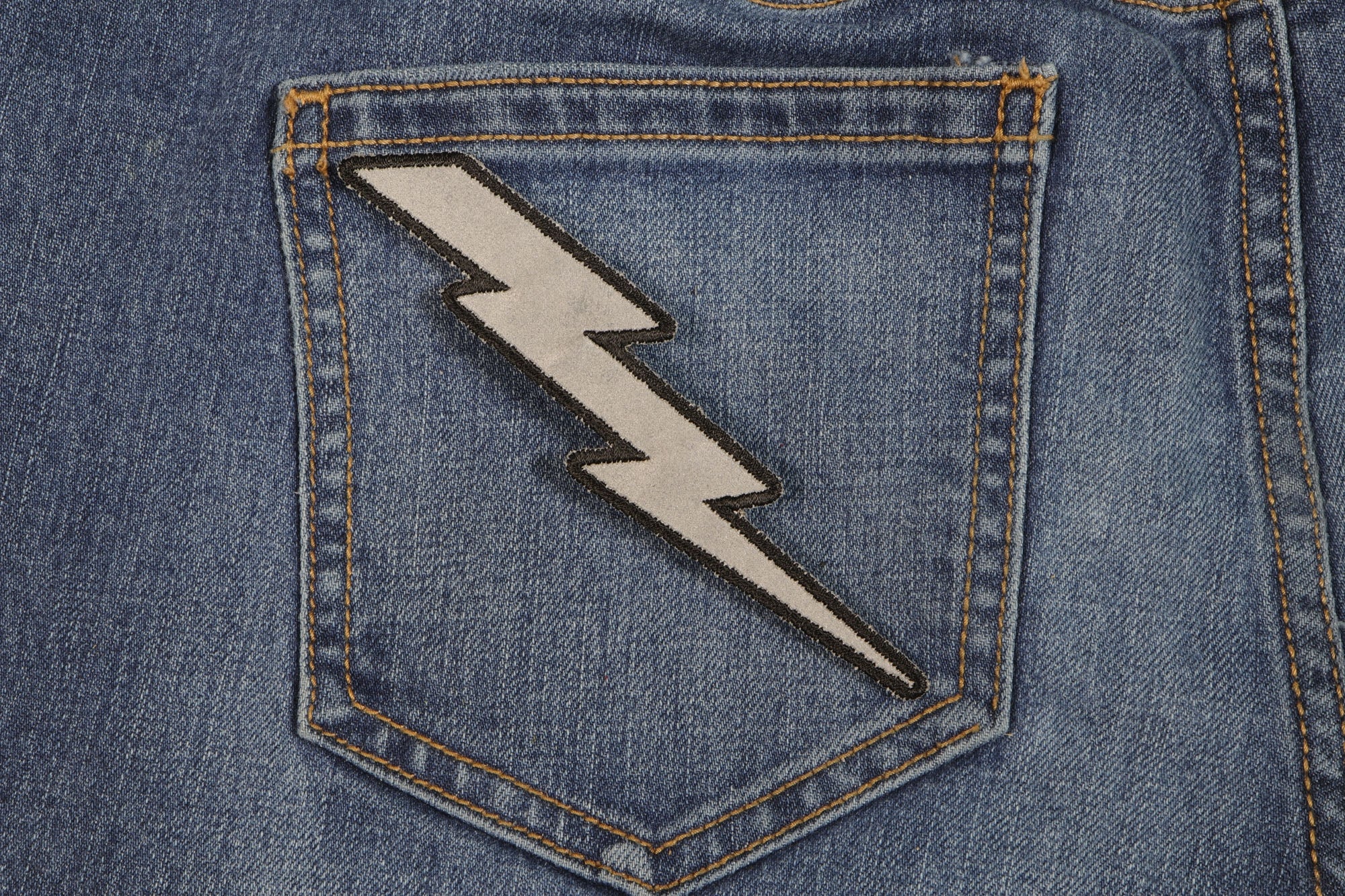 Reflective Lightning Bolt Right Patch – Striking Embroidered patch for Jackets & Gear( 4x3  inches )