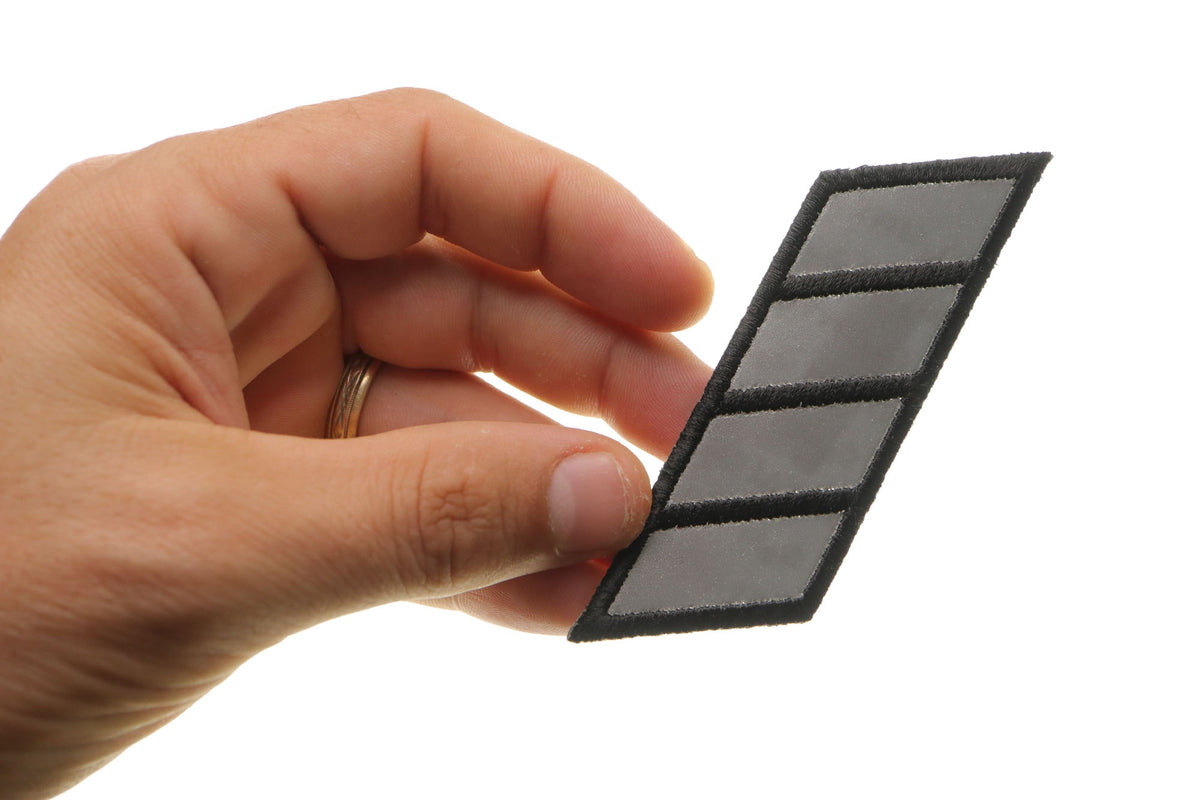 Reflective Stripes Embroidered Patch reverse and construction view