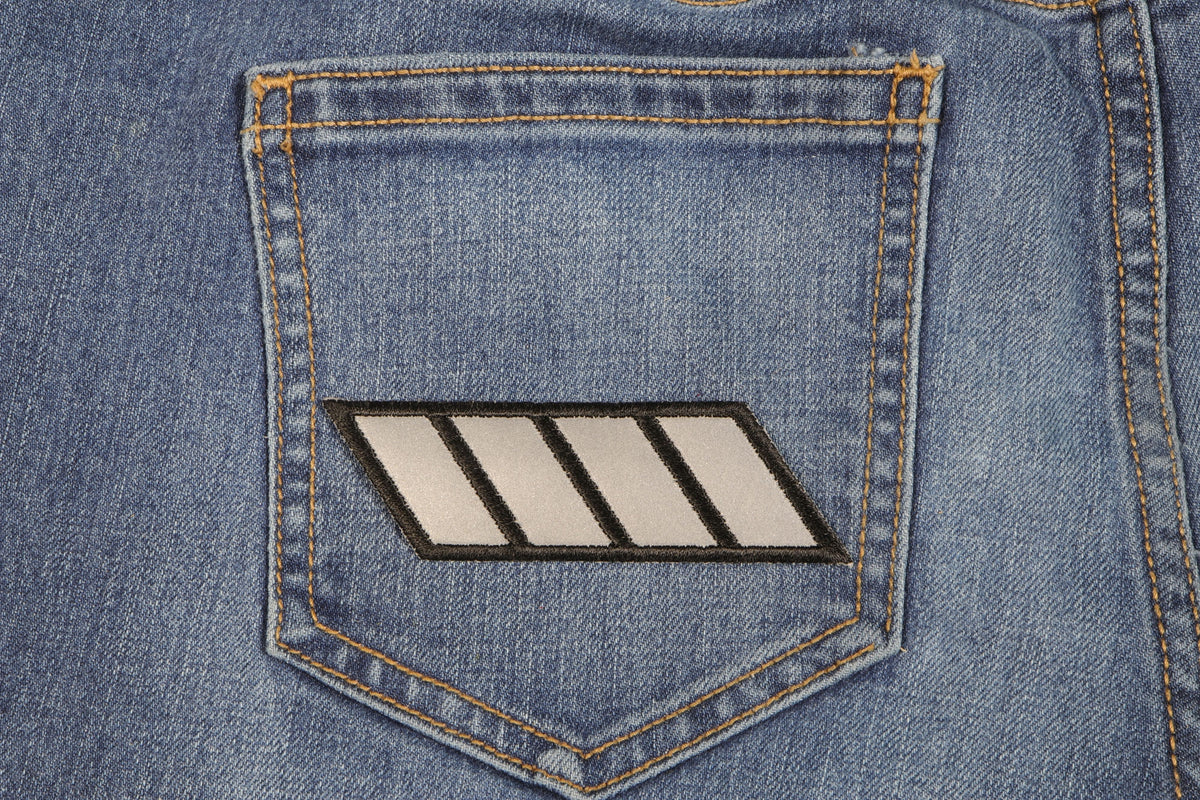 Reflective Stripes Embroidered Patch apparel application view