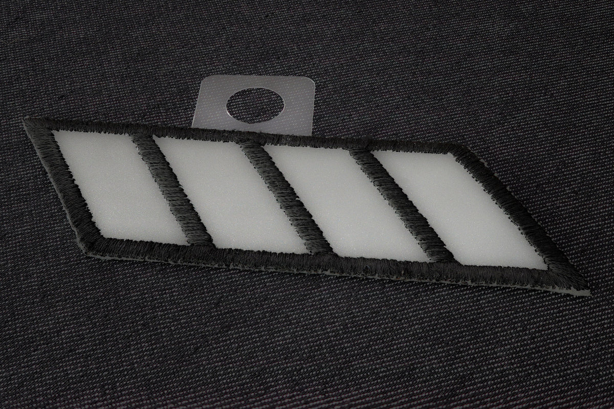 Reflective Stripes Embroidered Patch stitching detail