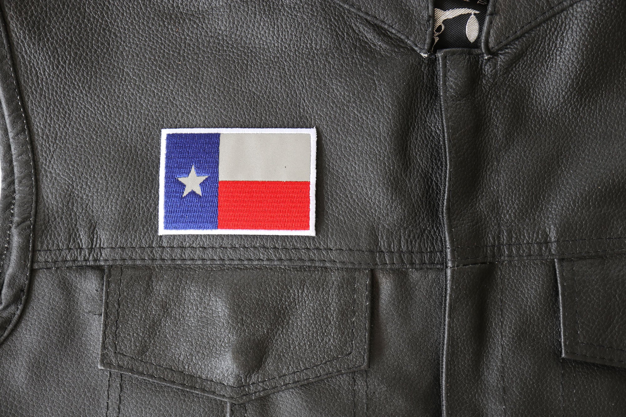 Reflective Texas Flag Iron-On Patch – ( 3x3 inch ) with Clean Cut Embroidery patch