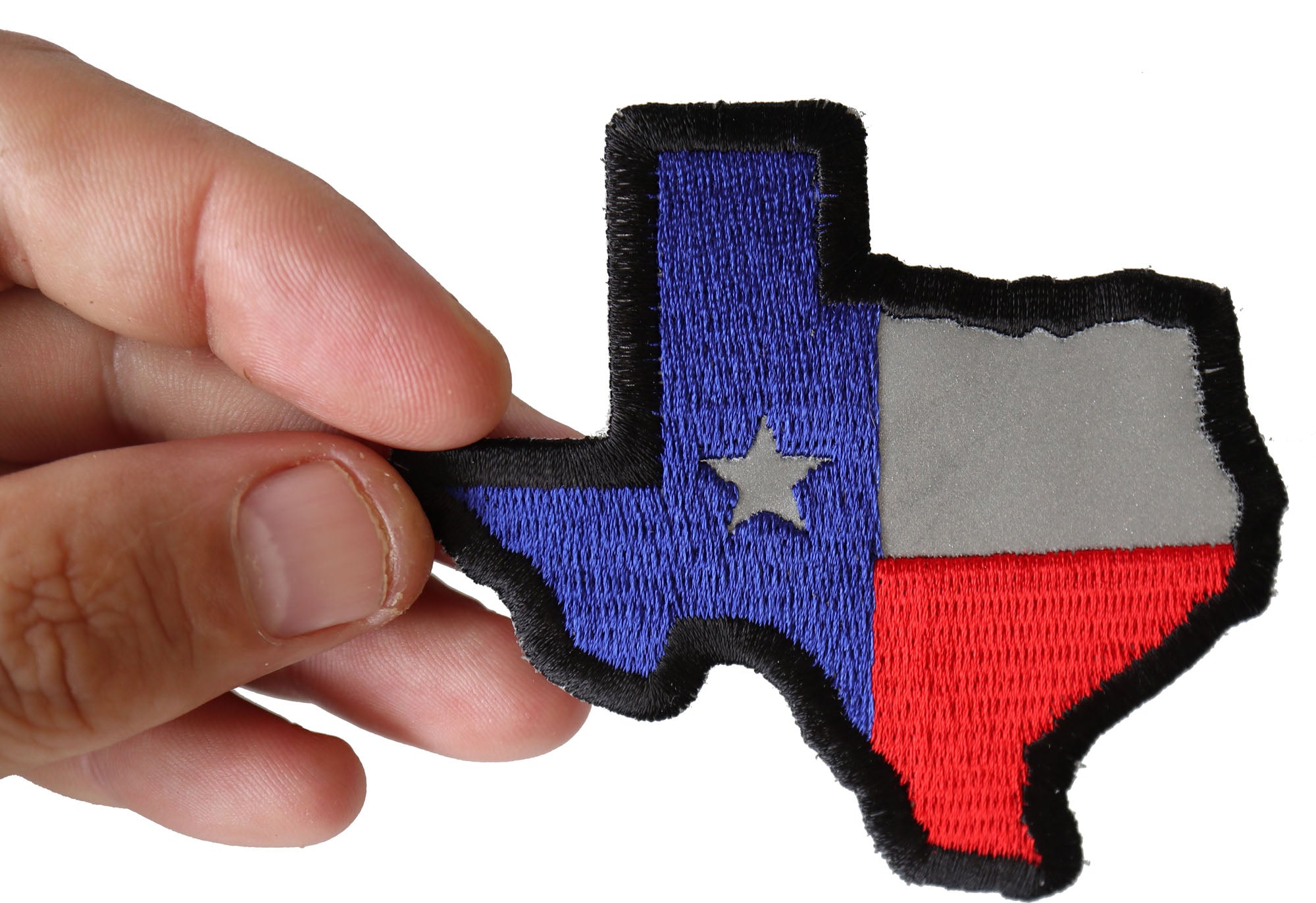 Texas Map Flag Reflective Patch – Eye-Catching Embroidery patch ( 4x3 inch )