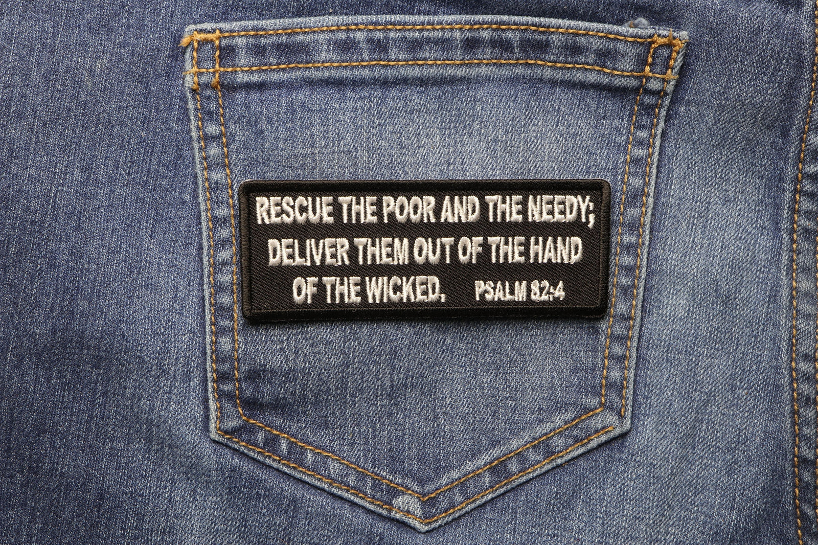 Psalm Rescue Poor Needy Embroidered Patch product image 4
