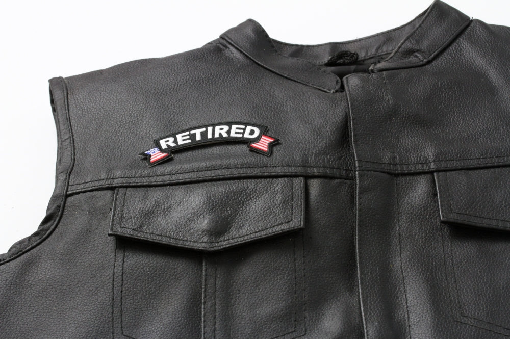 Retired American Flag Rocker Embroidered Patch stitching detail