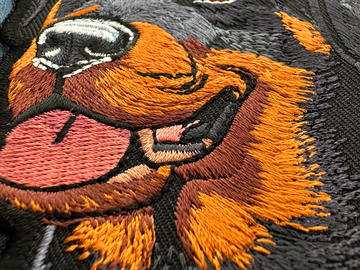 Rottweiler Dog Embroidered Patch reverse and construction view