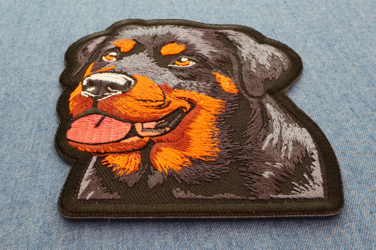 Rottweiler Dog Embroidered Patch apparel application view