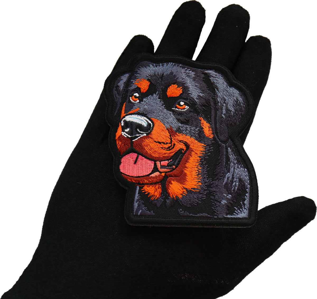 Rottweiler Dog Embroidered Patch stitching detail