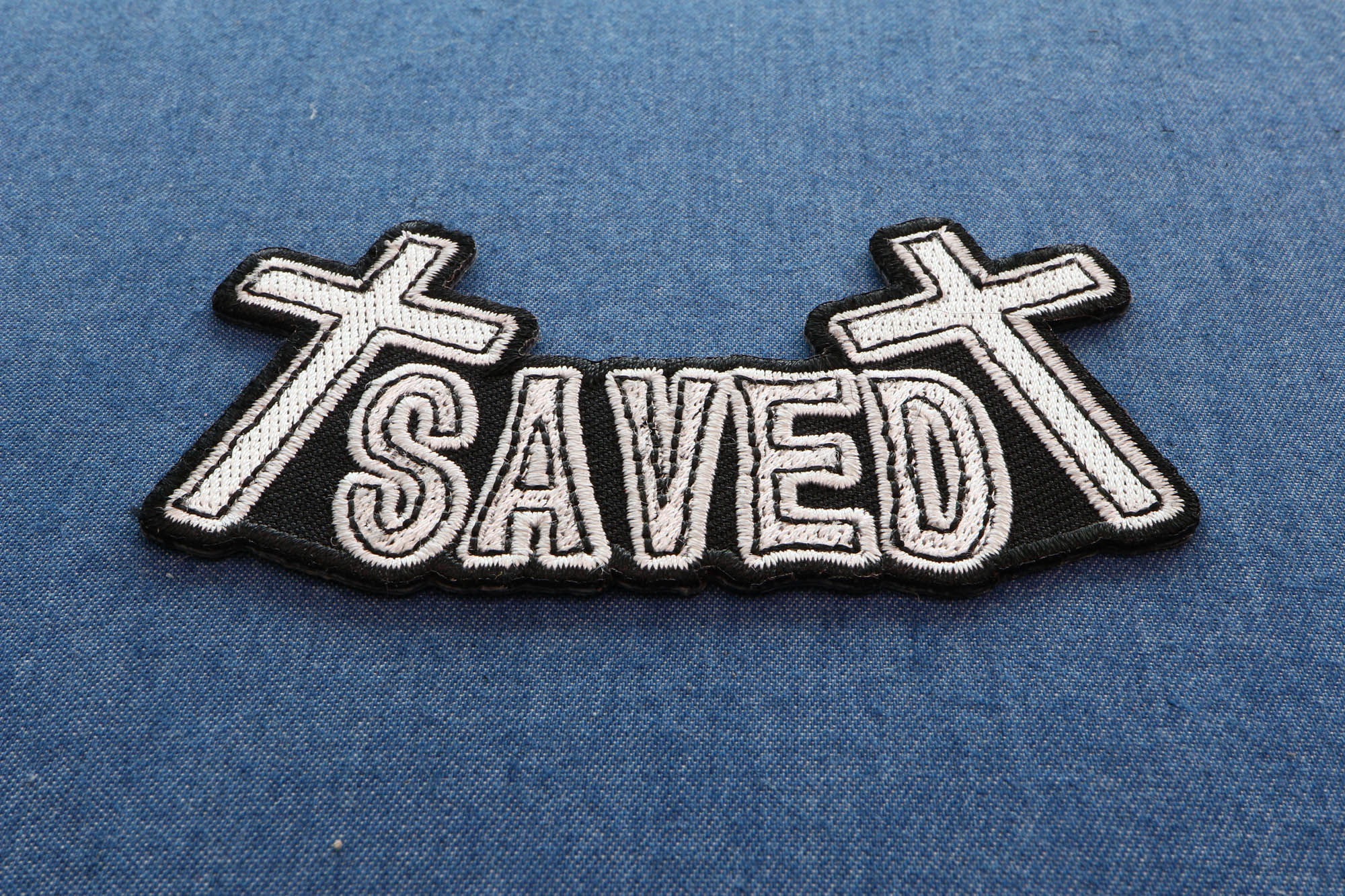 Saved Christian Patch - A Bold Declaration of Faith ( 3 x 2 inches )