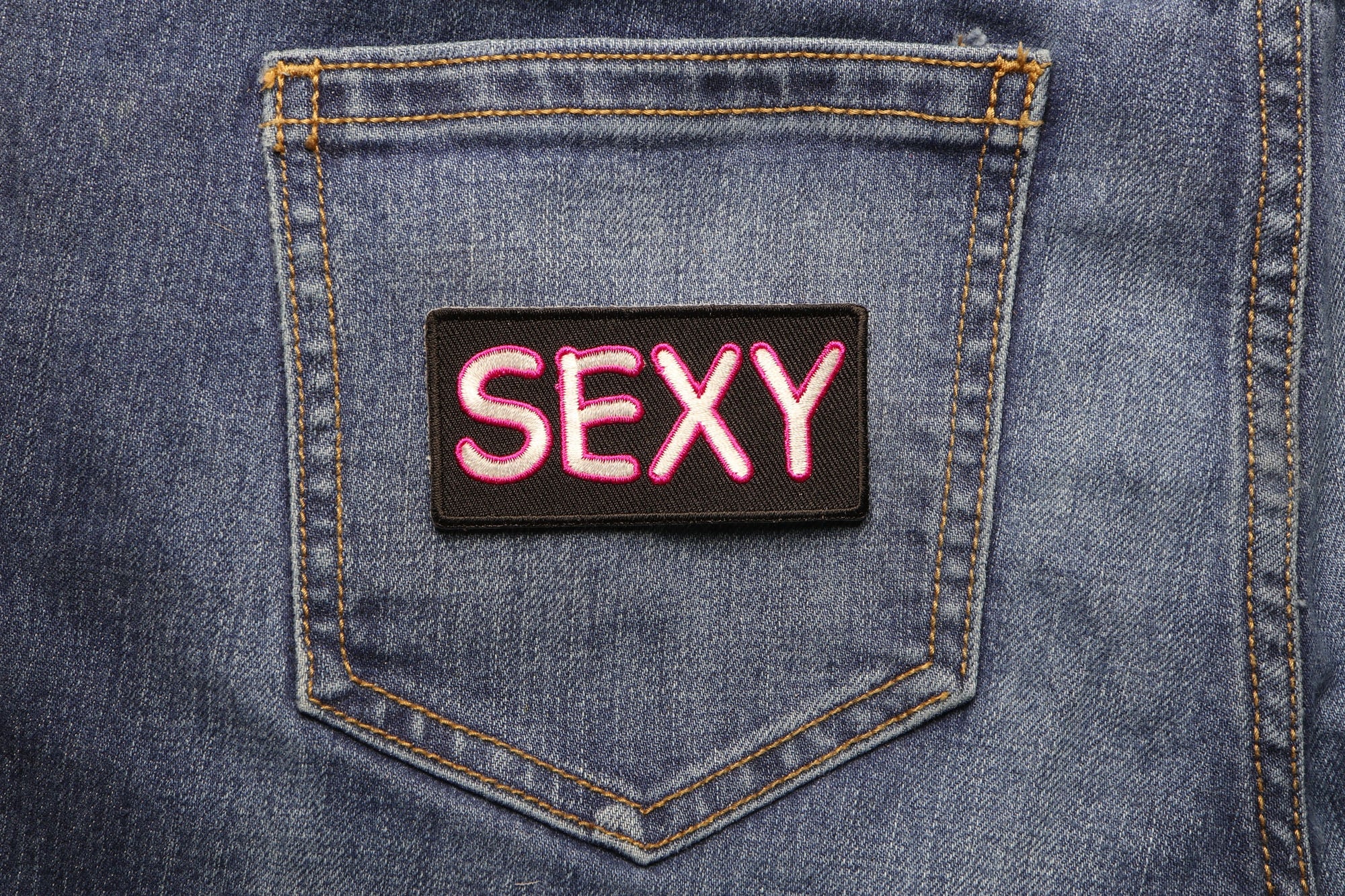 Sexy Patch – Bold Embroidered Iron-On Patch for Jackets & Apparel (  3 x 2 inches )
