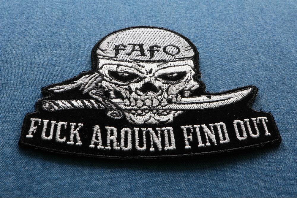 FAFO Skull Embroidered Patch reverse and construction view