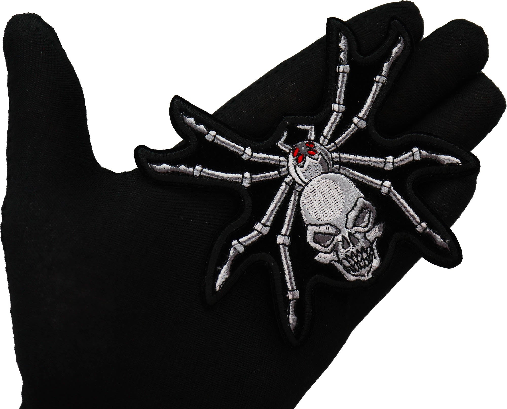 Skull Spider Embroidered Patch - Unique Gothic Design for Jackets, Bags & Apparel ( 4x3.5 inche )