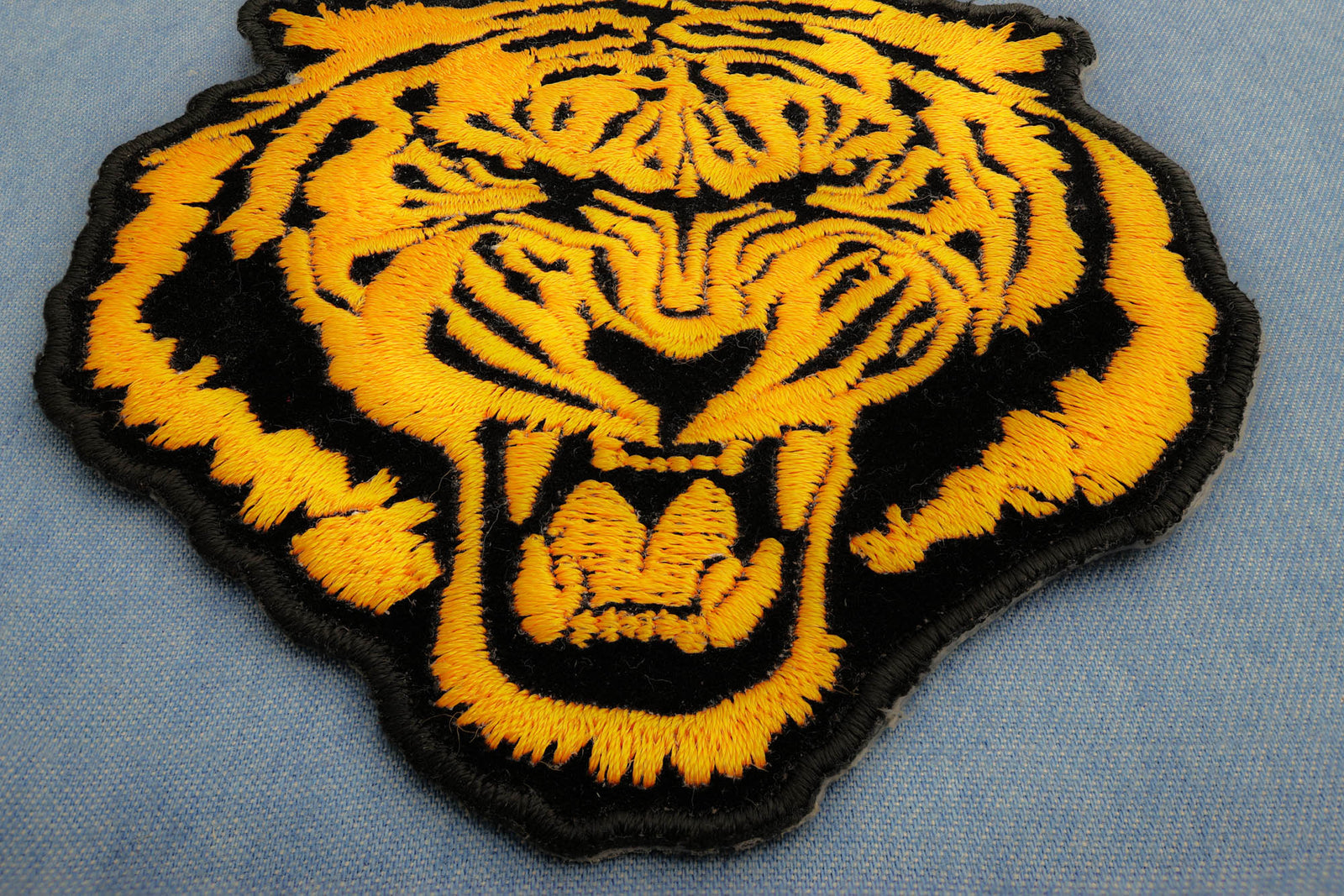 Orange Baron Tiger Embroidered Patch apparel application view
