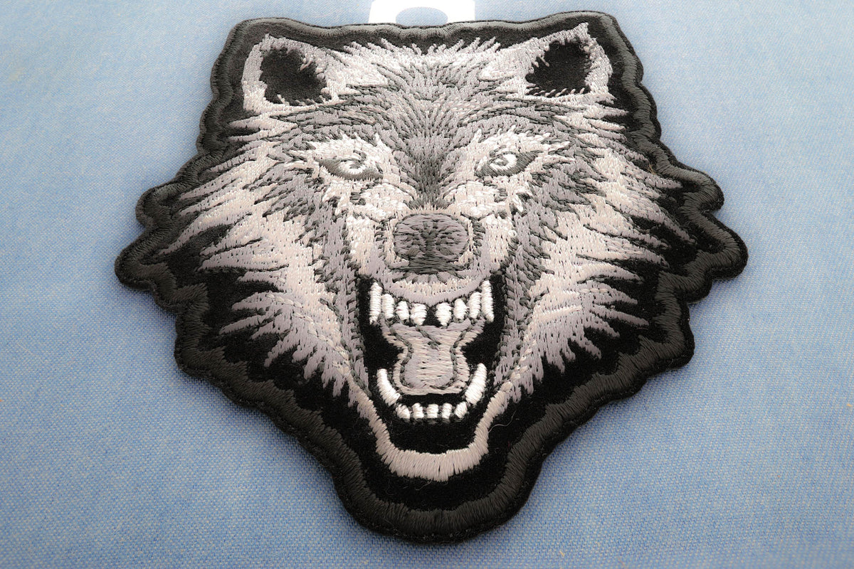 Wild Snarling Wolf Embroidered Patch alternate product view