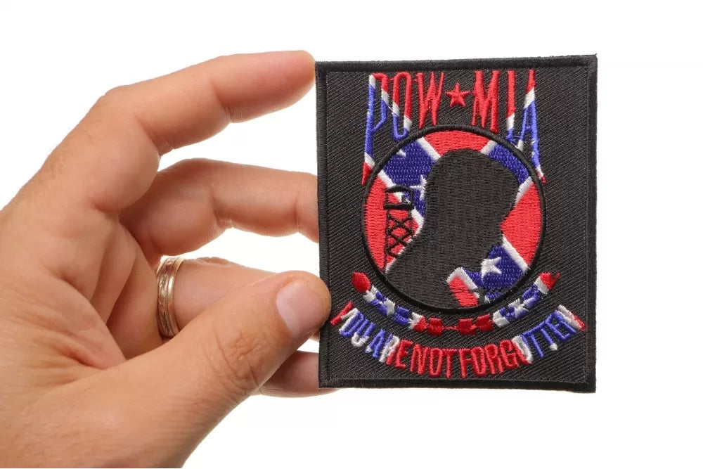 Confederate POW MIA Embroidered Patch stitching detail