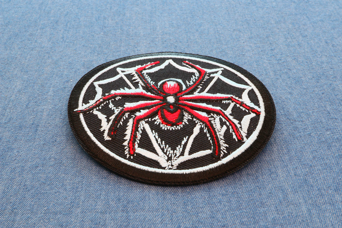 Spider Embroidered Patch reverse and construction view