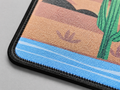 Sublimated patch print and fabric detail close-up