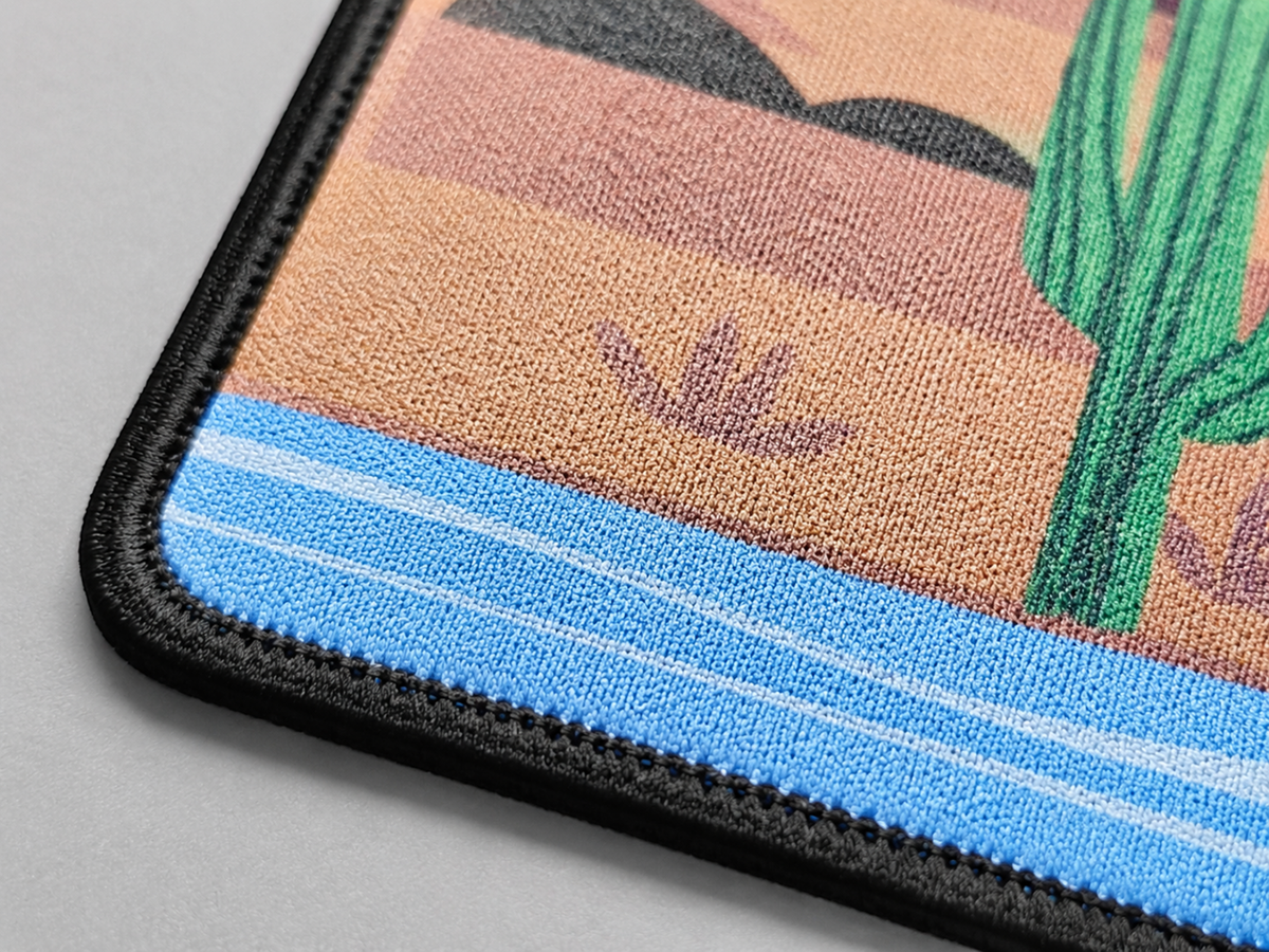 Sublimated patch print and fabric detail close-up