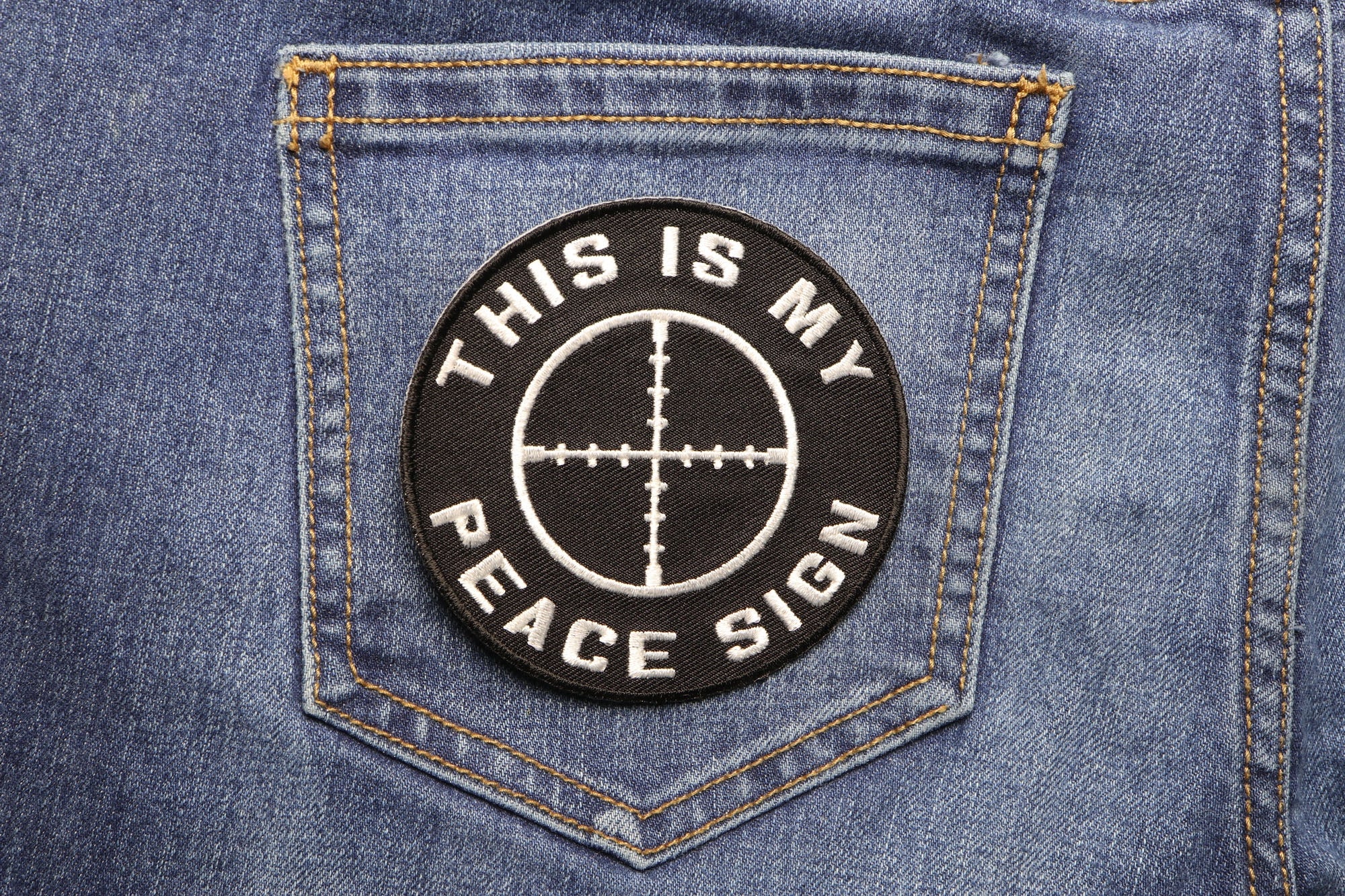 This Is My Peace Sign Funny Military Morale Patch ( 3 x 3 inche )