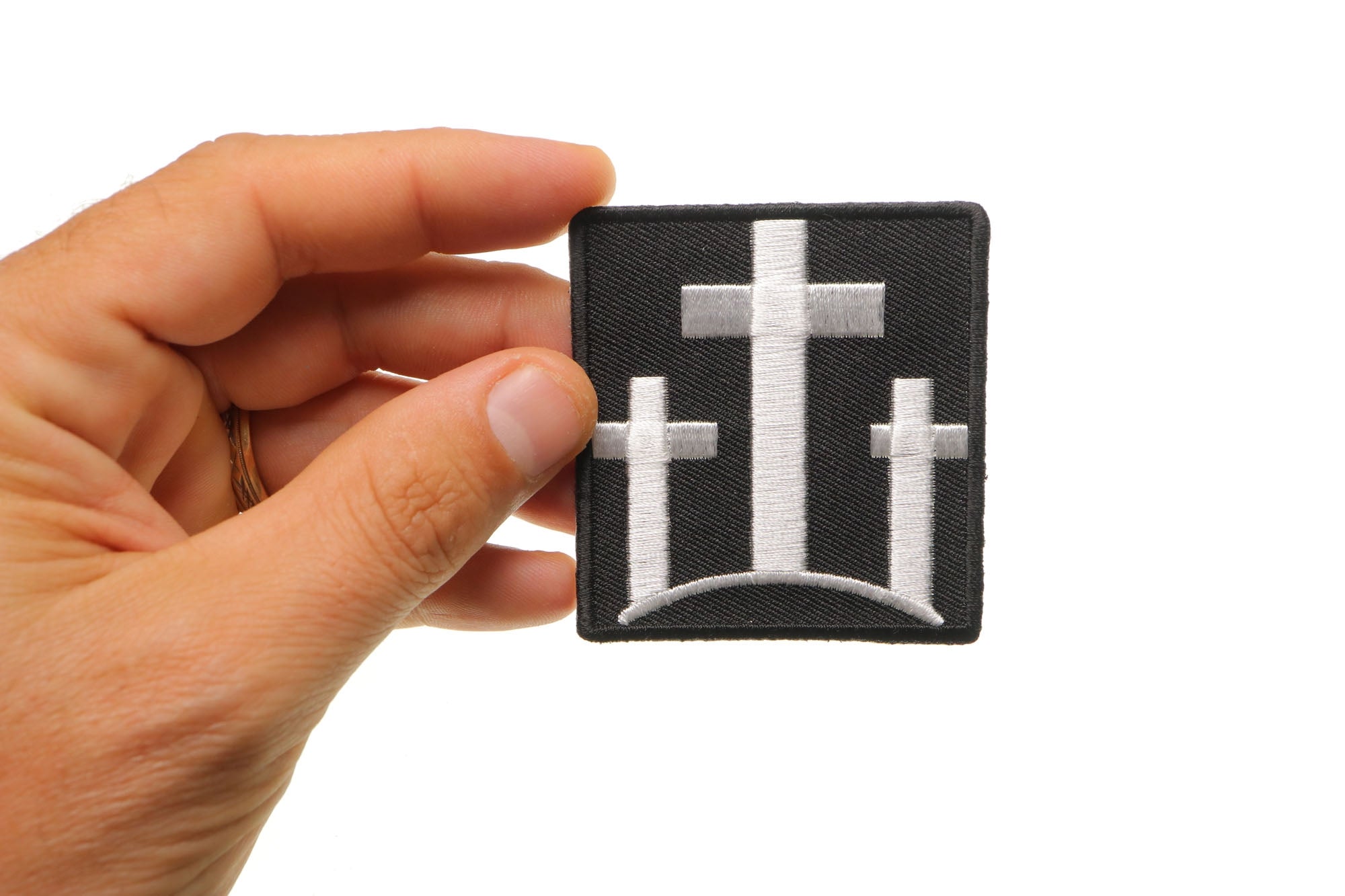 Three Crosses Christian Patch - A Timeless Symbol of Salvation ( 4 x 2 inche )