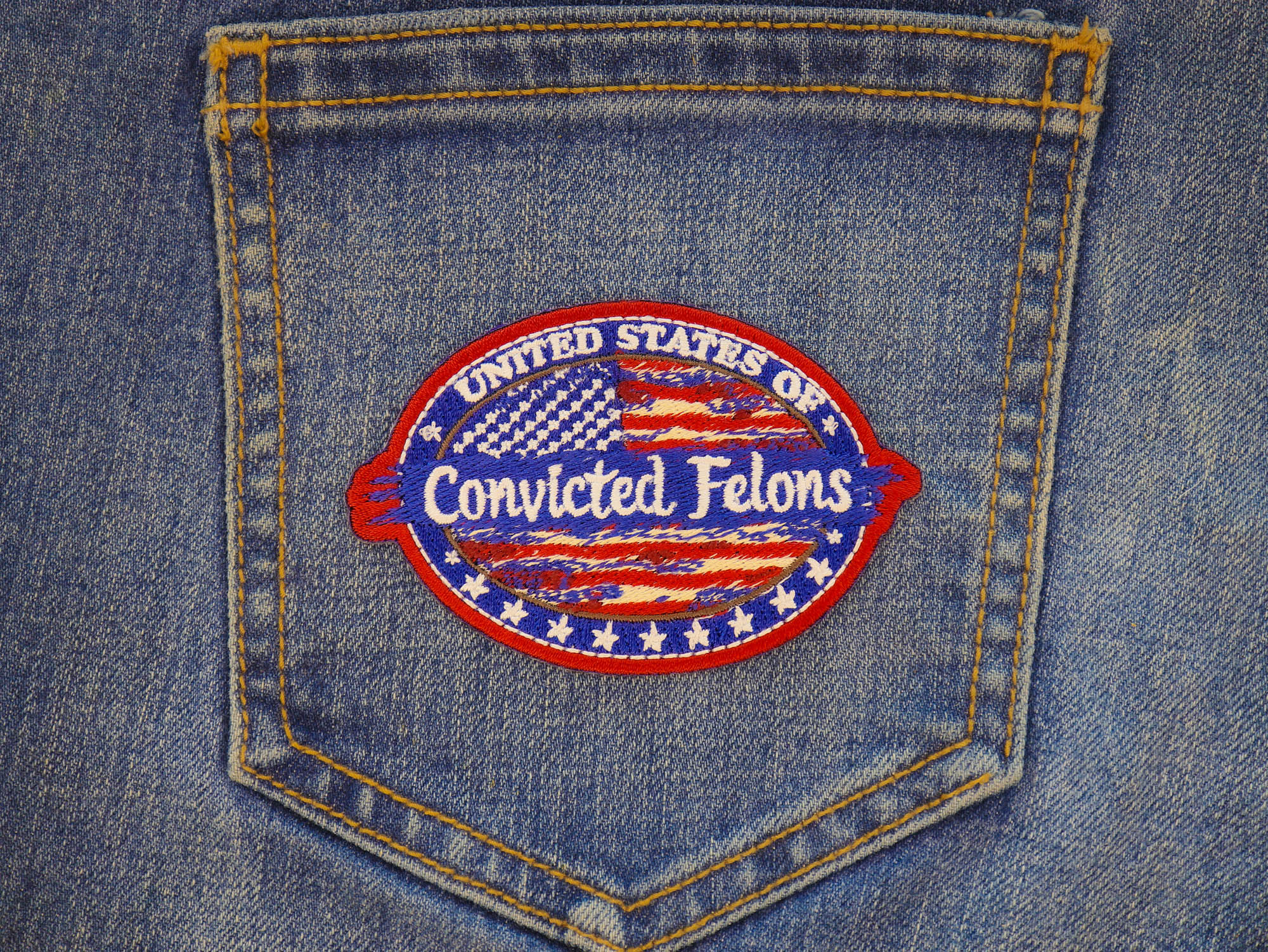 United States of Convicted Felons Embroidered Patch ( 3x3 inche )