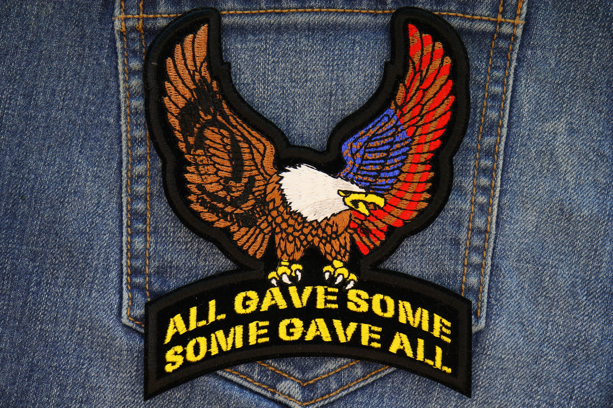 US POW MIA Upwing Eagle Rocker Embroidery Patch (  4 x 5 inche )
