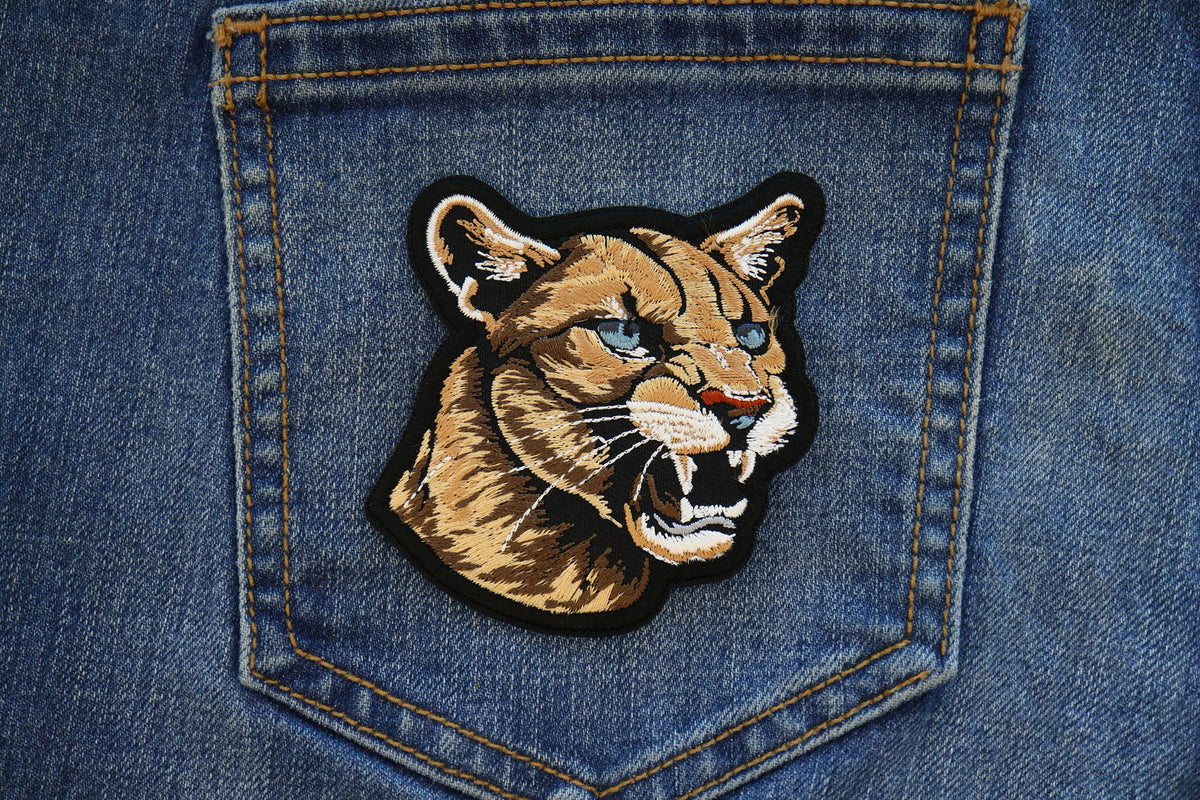 Vicious Cougar Embroidered Patch reverse and construction view