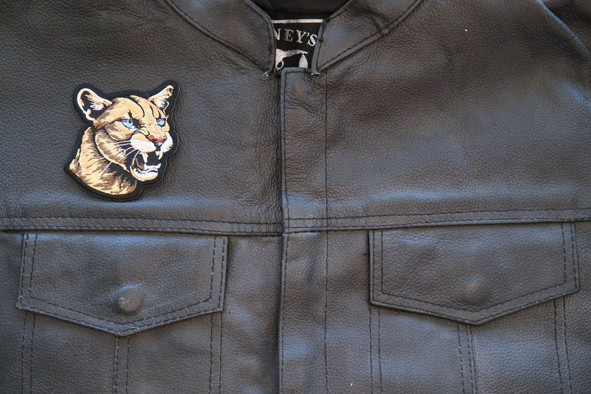 Vicious Cougar Embroidered Patch shown for scale