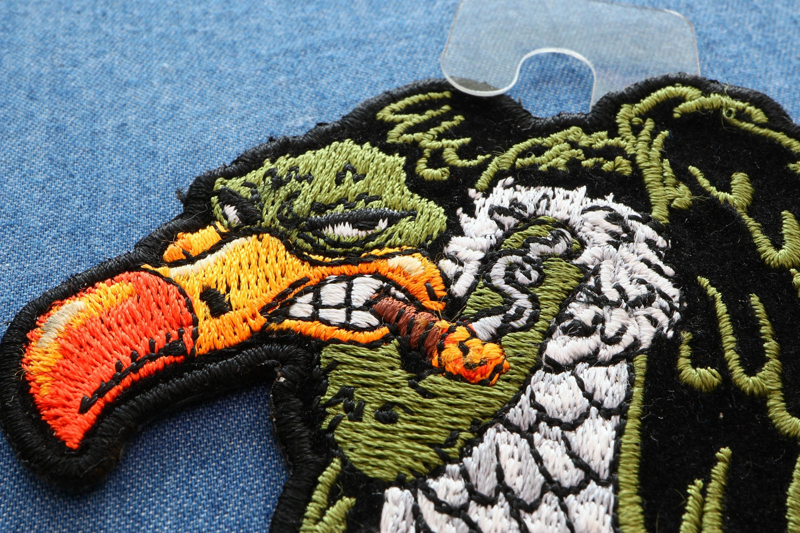 Vulture on Skull Embroidered Patch additional product view