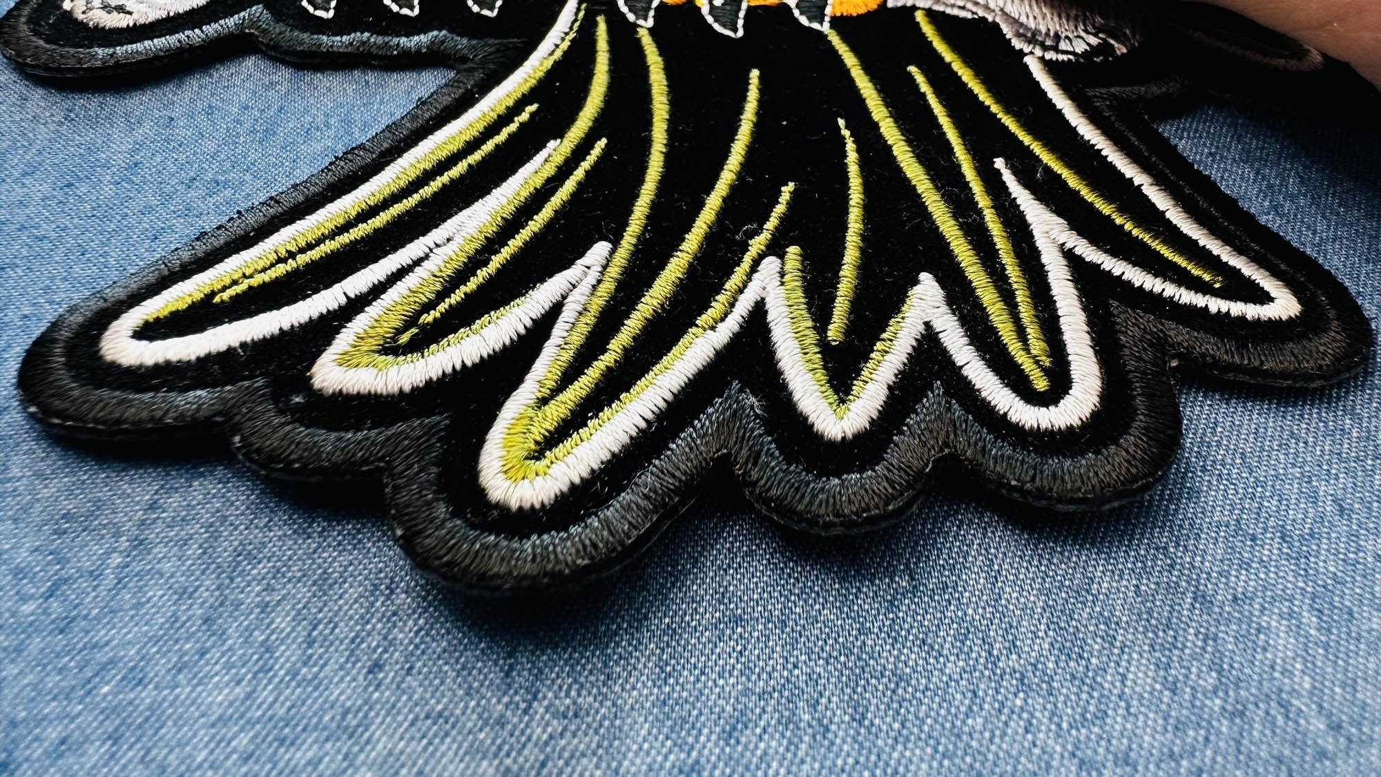 Vulture on Bones with Cigar Patch – Bold and Fierce Embroidered Iron-On Patch ( 3 x5 inche )