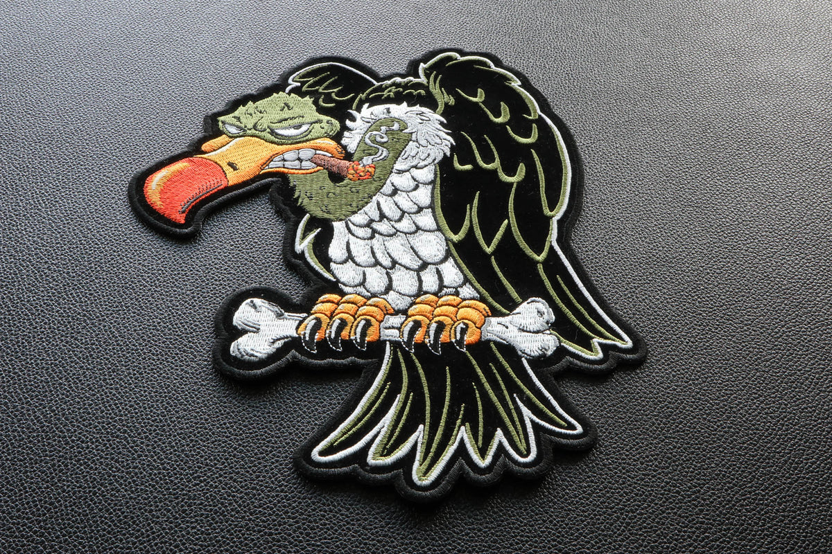 Vulture on Bones Cigar Embroidered Patch additional product view