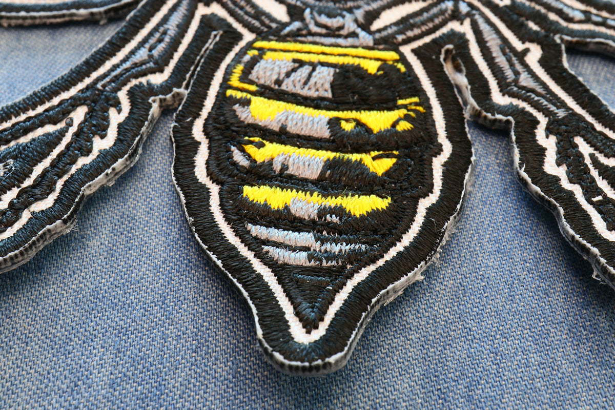 Wasp embroidered patch full design view