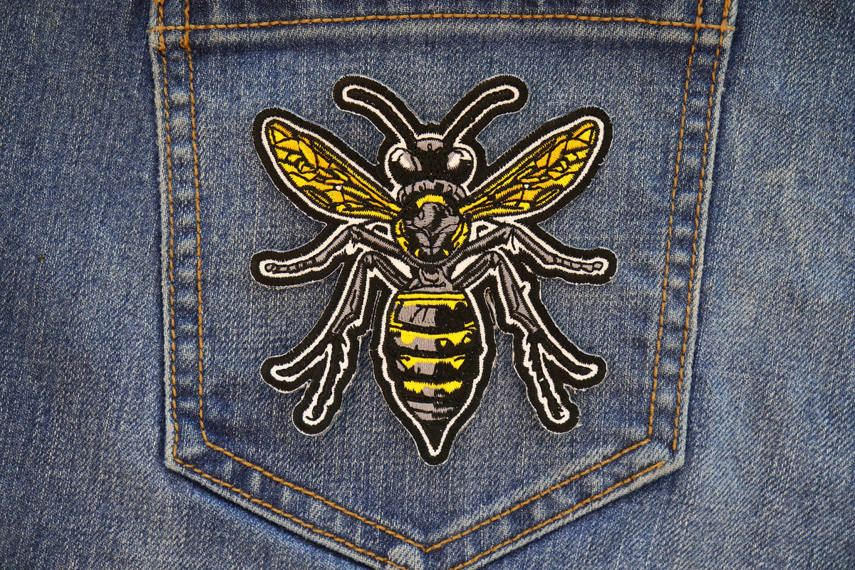 Wasp embroidered patch application view