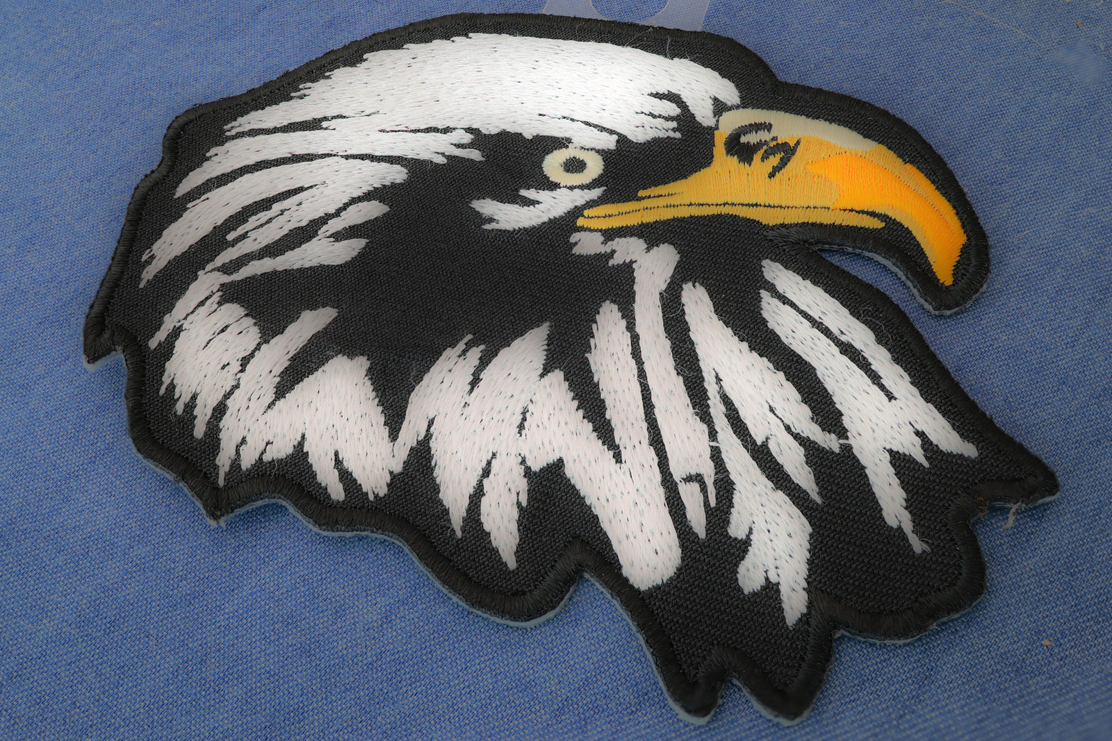 White Eagle Embroidered Patch stitching detail
