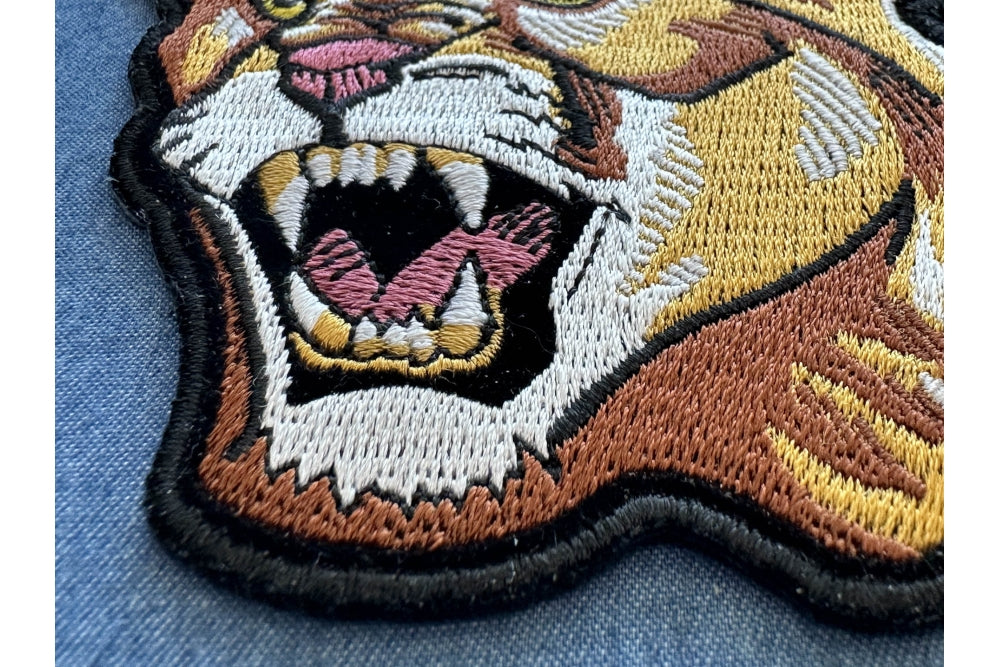 Wild Cougar Embroidered Patch reverse and construction view
