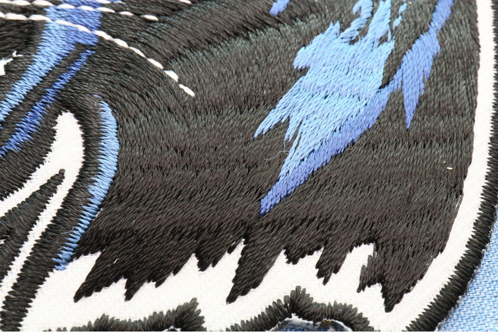 Jaguar Embroidered Patch shown for scale
