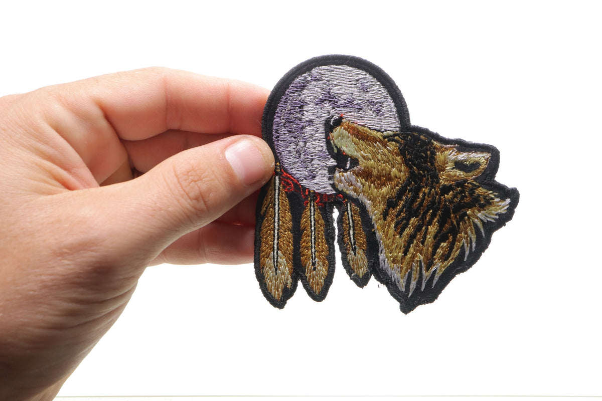 Wolf Moon Embroidered Patch stitching detail