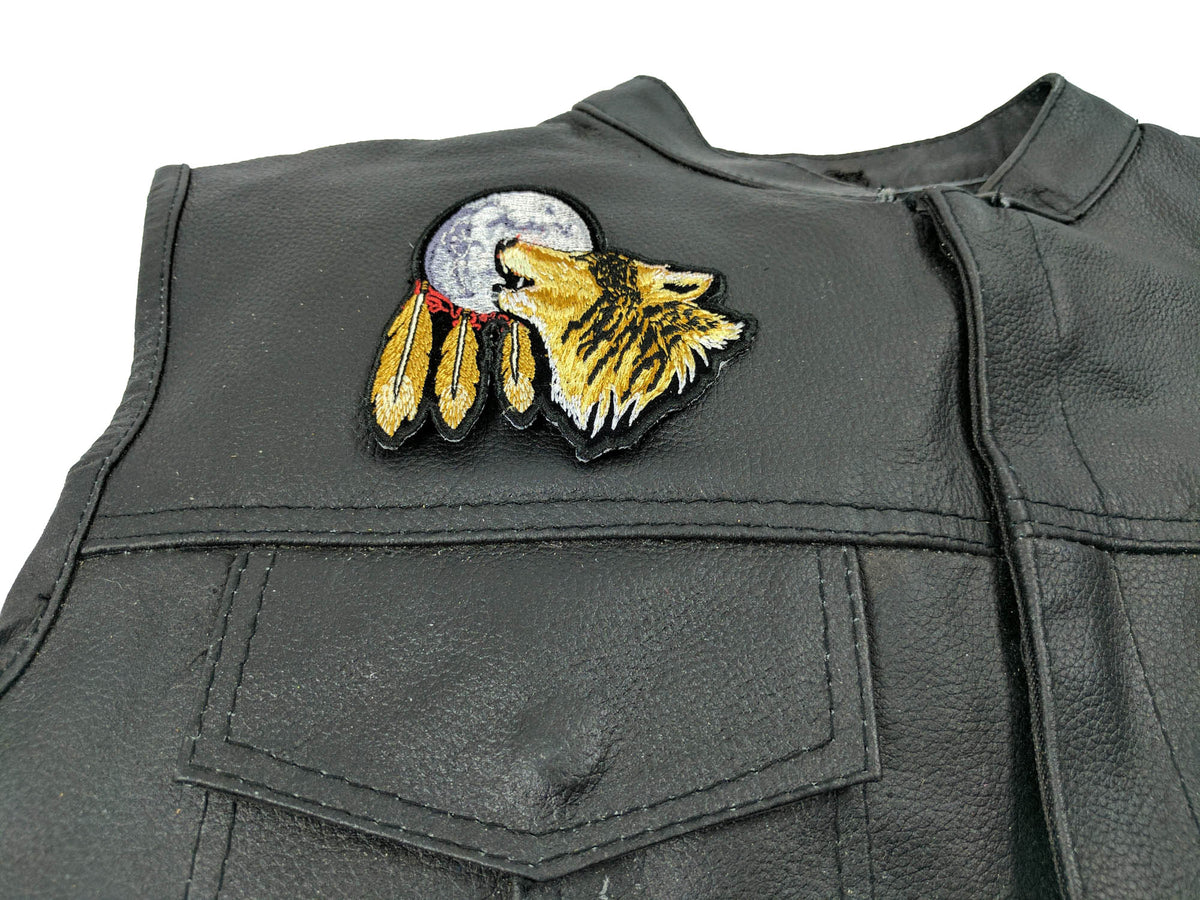 Wolf Moon Embroidered Patch reverse and construction view