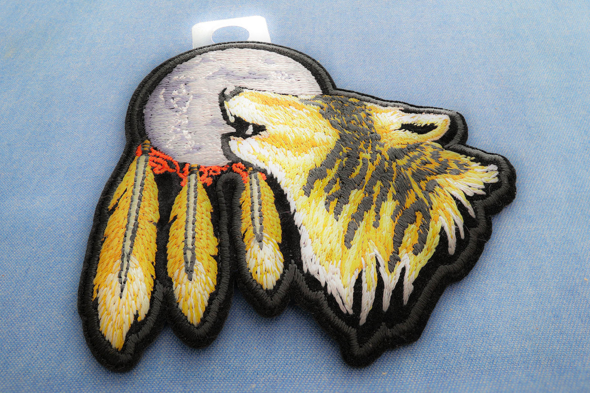 Wolf Moon Embroidered Patch apparel application view