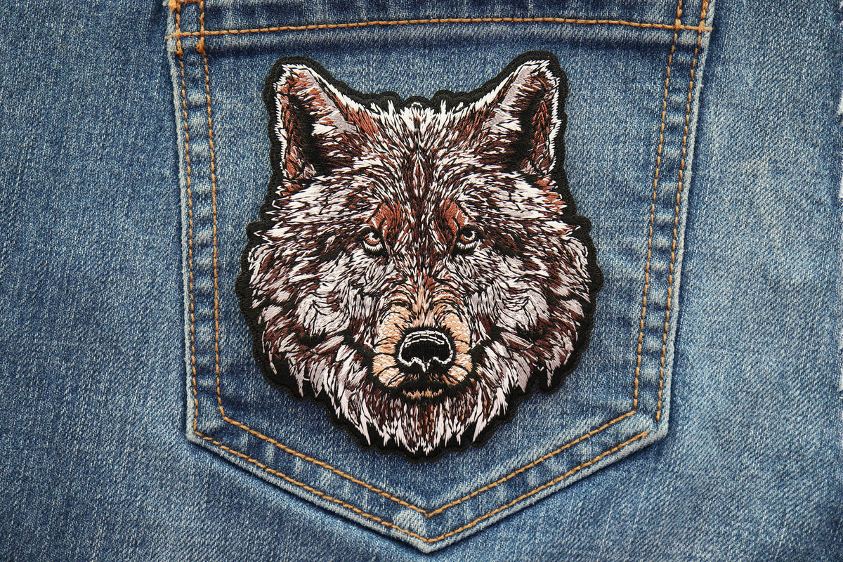Wolf Embroidered Patch apparel application view