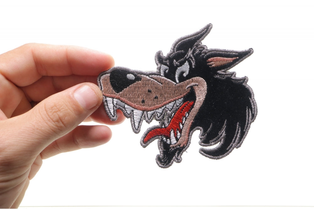 Wolf Iron-On Patch – Playful Wolf embroidery patch for Jackets & Bags (  4 x 4  inche )