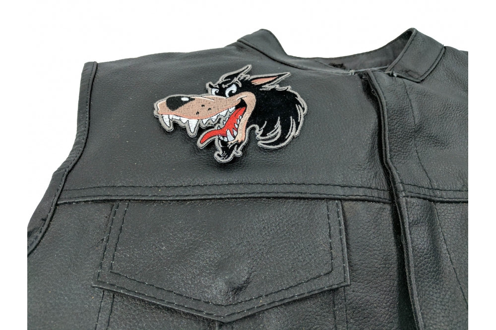 Wolf Iron-On Patch – Playful Wolf embroidery patch for Jackets & Bags (  4 x 4  inche )