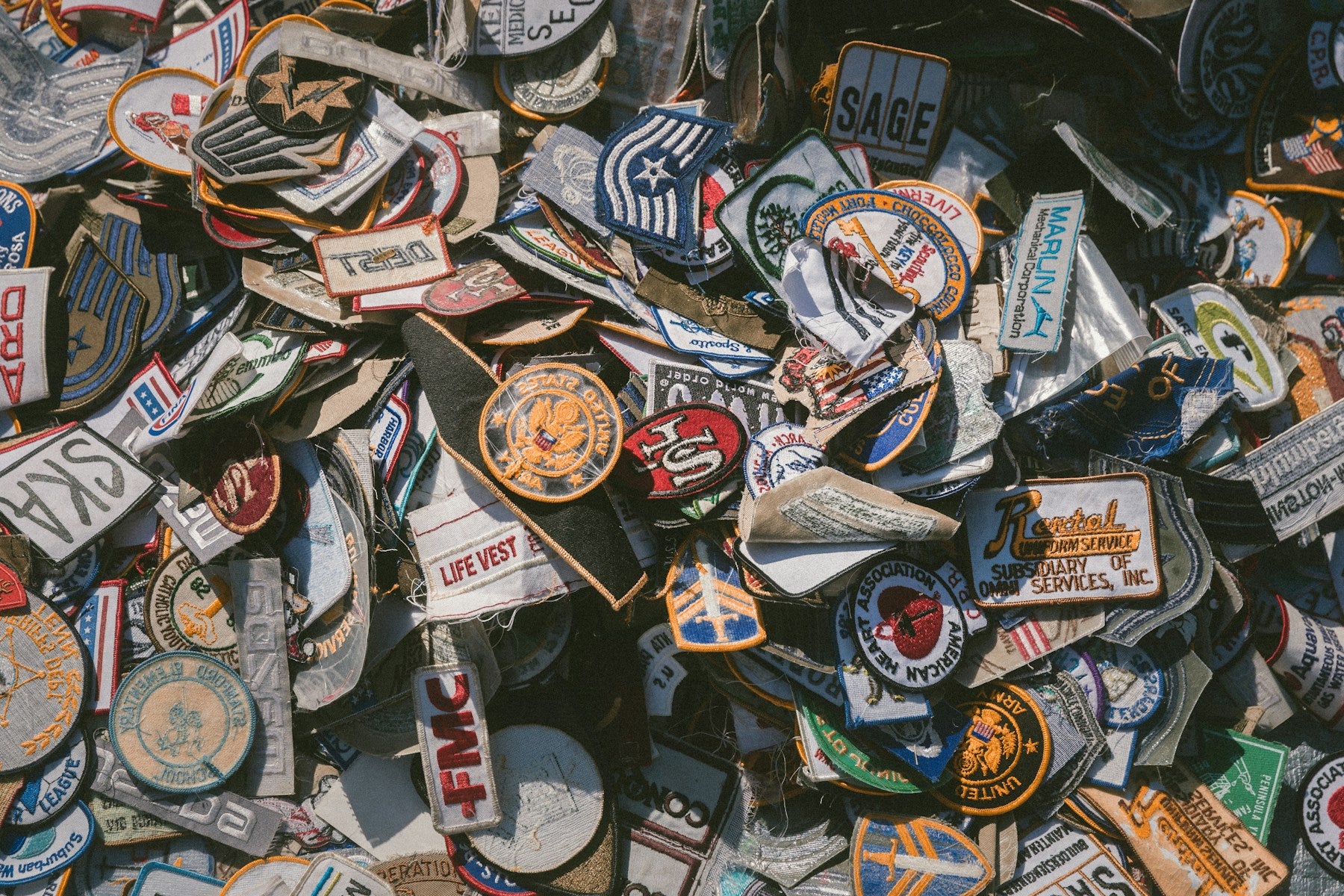 Vintage embroidered patch collection